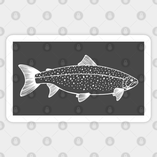 Landlocked Salmon detailed fish drawing Sticker by Green Paladin